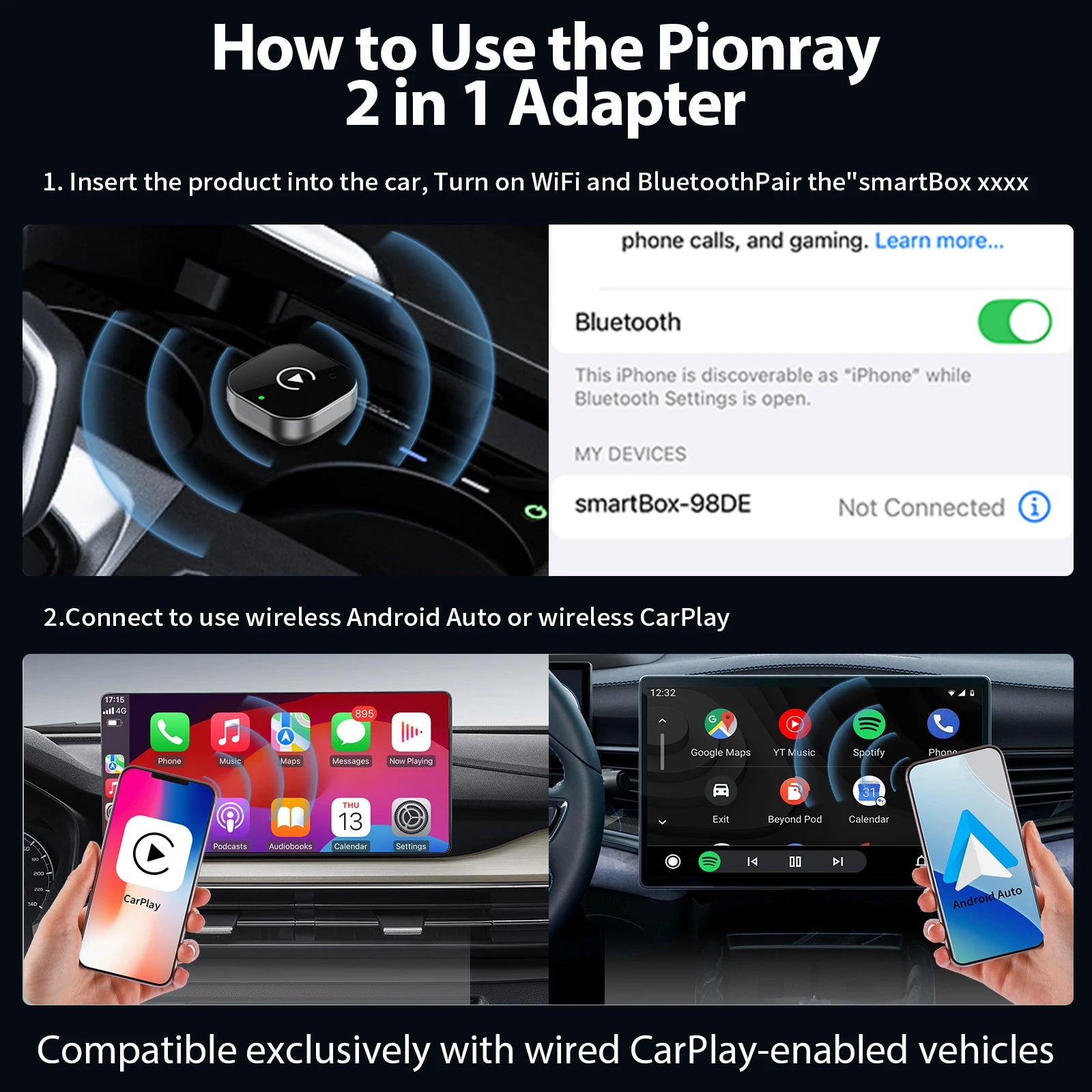 CarPlay 2-in-1 Wireless Car Link