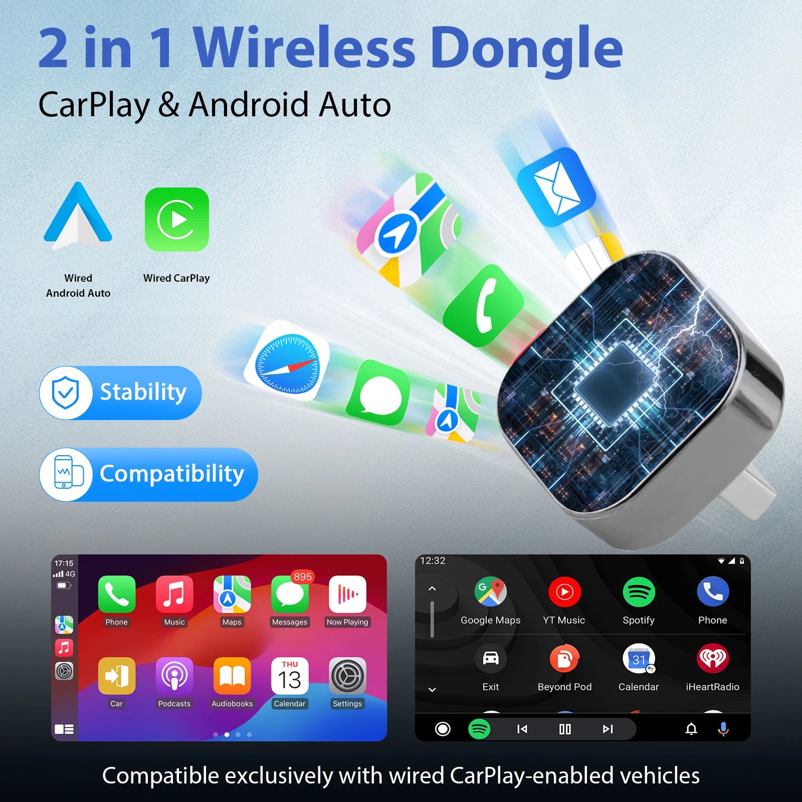 CarPlay 2-in-1 Wireless Car Link